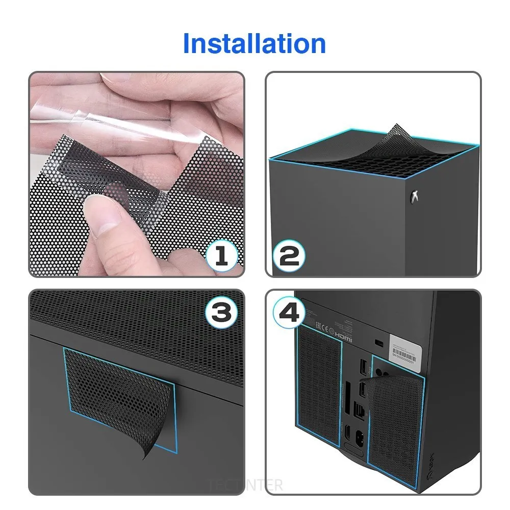 Xbox Series X Cooling Fan Dust Filter with Thumbstick Grip Caps