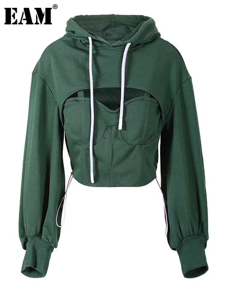 [eam]-loose-fit-green-hollow-out-drawstring-sweatshirt-new-hooded-long-sleeve-women-big-size-fashion-spring-autumn-2024-1dd0023