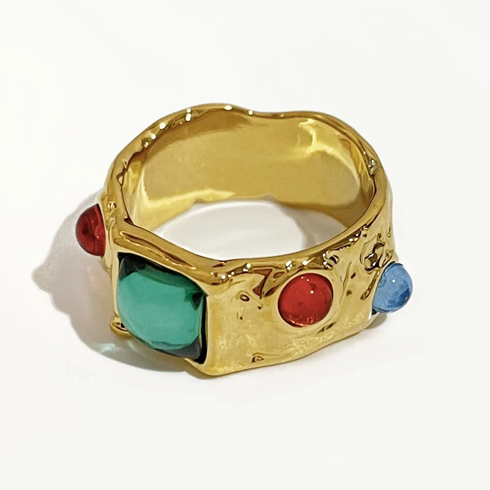 Chunky glass hot sale rings