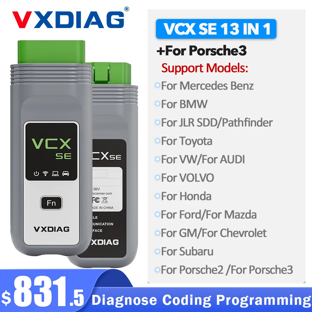 

New VXDIAG VCX SE 13 IN 1 For All models for JLR DOIP Automotive Diagnostic tool For Mercedes Benz OBD2 scanner For Porsche 3
