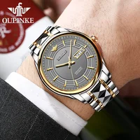 OUPINKE 3170 Classic Men's Watches Imported Japan Automatic Movement Mechanical High end Wristwatch Dual Calendar Display 2