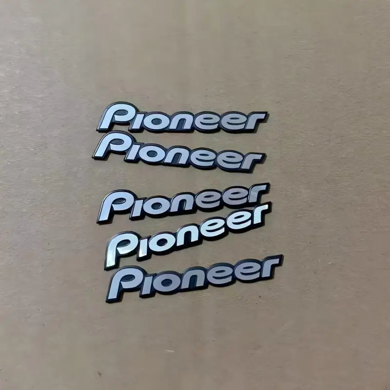 5pcs 새로운 금속 55x10mm 하이파이 스피커 오디오 스피커 3D 알루미늄 배지 엠블럼 스테레오 스티커 파이오니어 장