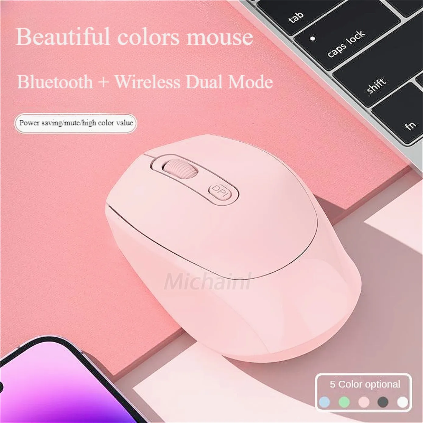 Wireless Mouse Ergonomic Bluetooth 1600DPI for Xiaomi MacBook Tablet Computer Laptop 2.4GHz USB PC Setup Accessories