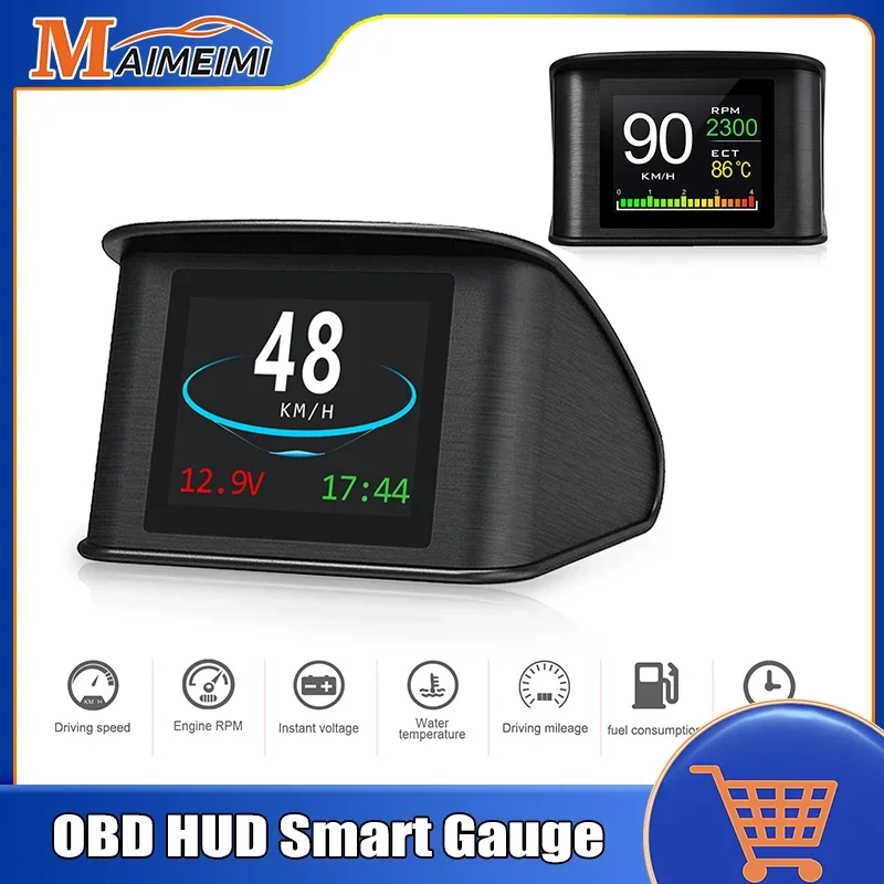 H P10 Hud Tachimetro Universale Obd Gps Smart Digital Head Up Display Allarme Velocità Eccessiva Codice Di Guasto Del Motore Navigatore Per Auto In Mo