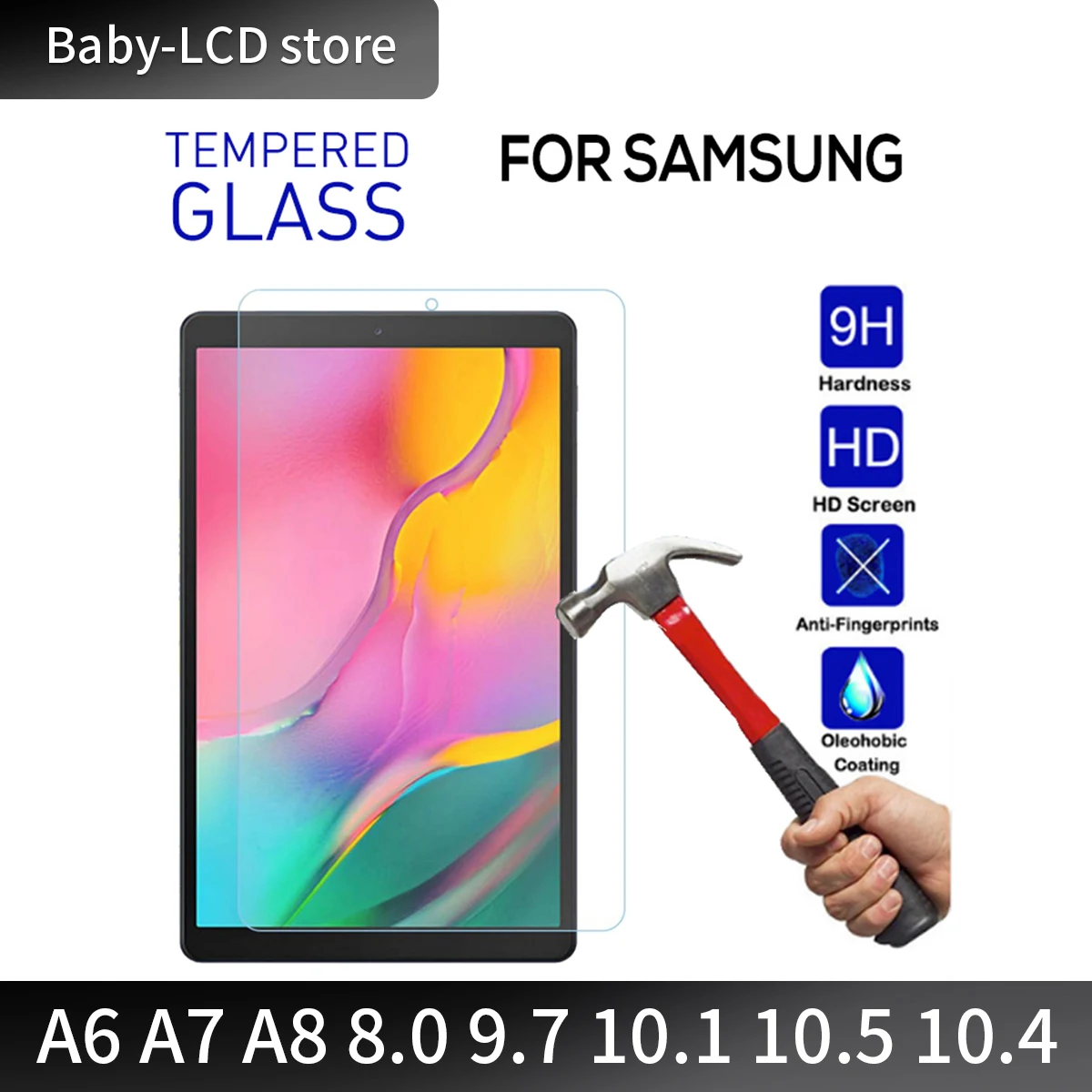 

Закаленное стекло для Samung Galaxy Tab A6 A7 A8 8,0 10,1 10,5 10,4 11SM-T290 T220 T500 P610 T510 T580 X200 T870, защита экрана