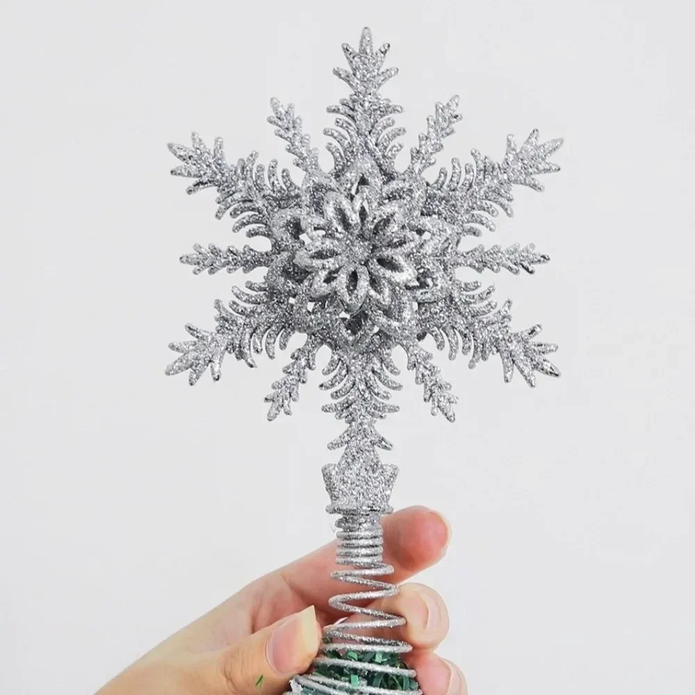 Gold Silver Ironwork Snowflake Christmas Tree Toppers Ornament