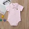 Newborn Baby Boy Romper 0-12 Months 2023 Summer Solid 5 Colours Polo Babe Girl Clothes Jumpsuit 4