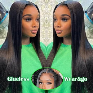 Glueless Wig Human Hair Ready To Wear Straight Glueless Pre plucked Wigs 5X5 HD Closure Wig 4X4 Lace Front Wigs Pre