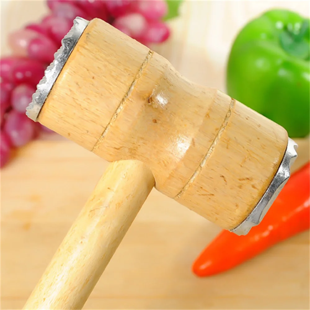 Meat Tenderizer Meat Hammer Meat Tenderizer Hammer With Wooden Handle Heavy Sturdy Meat Mallet Dual-side Mallet For Kitchen Pounder Hammer