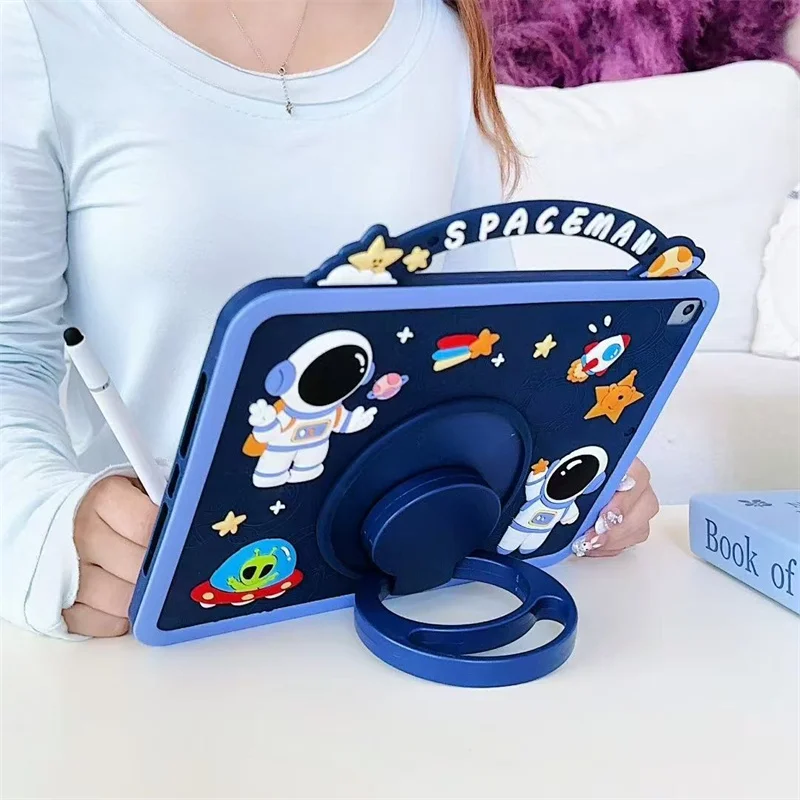 Kids Cartoon Tablet Case Stand - Silicone Protective Cover