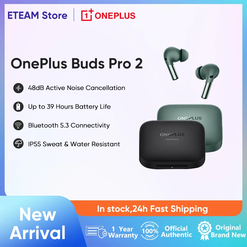 

TWS-наушники Oneplus Buds Pro 2, 48 дБ, 3 микрофона, IP55