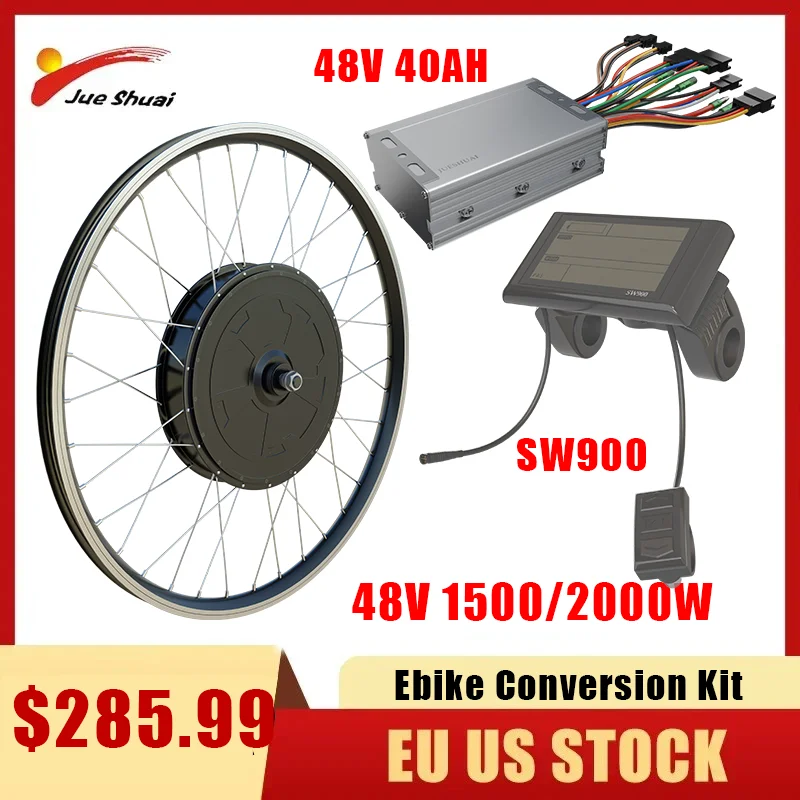 

48V 1500W 2000WElectric Bike Motor Wheel Conversion Kit Ebike Kit Conversion 26'' 27.5'' 700C Wheel Bicycle With LCD Display