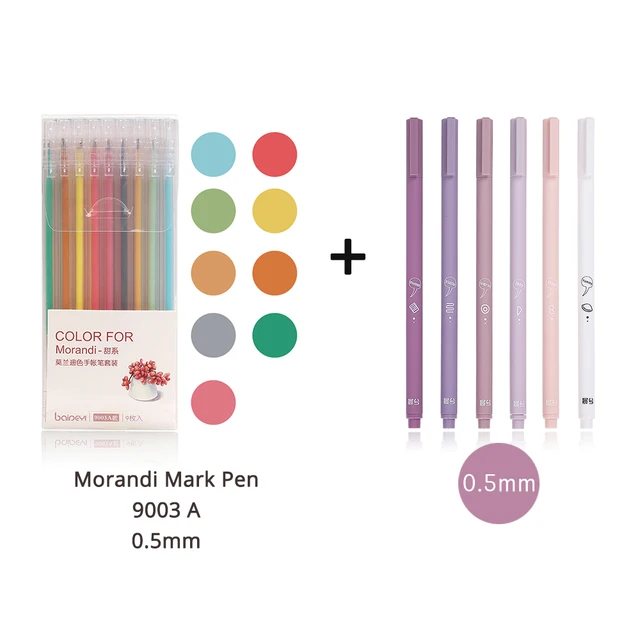 JIANWU 6pcs/set Creative cute morandi Simple small fresh gel pen kawaii Quick drying Cap neutral pen journal supplies Stationery gel pen mark pen A