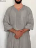 Eid Middle East Kaftan Muslim Men Dress Ethnic Style Loose Embroidered Robe Arab Islamic Clothing Casual Abayas Men Jubba Thobe