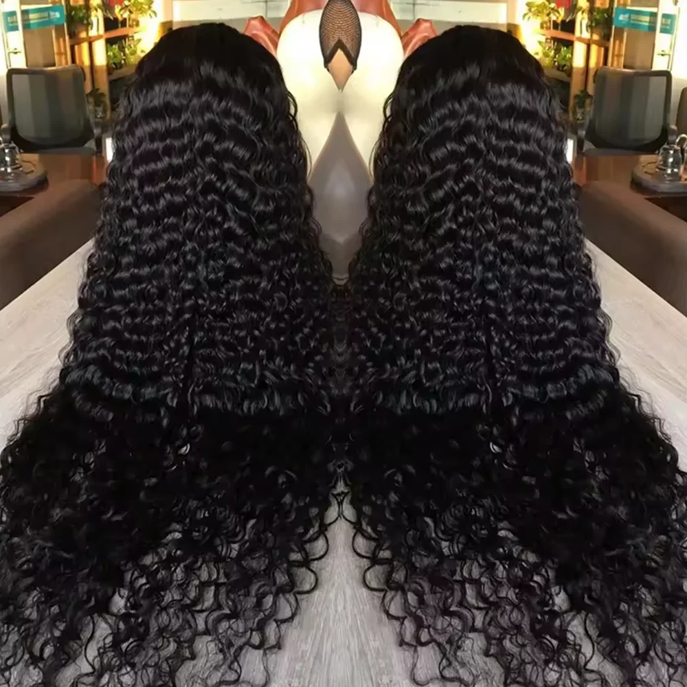 ディープウェーブ 13x4 HDレースフロント人毛ウィッグ 42インチ ディープウェーブ 13x6 HDレースフロントウィッグ 250密度 5x5 グルーレスウィッグ 女性用