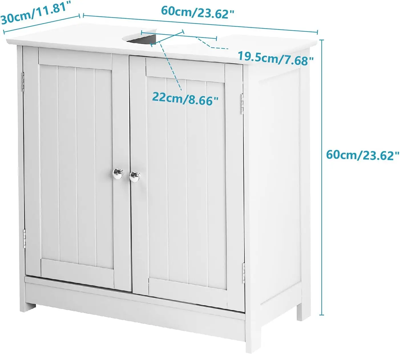 Pedestal Sink Storage Cabinet with 2 Doors Traditional Under Sink Cabinet Bathroom Space Saver Organizer with Adjustable Shelf