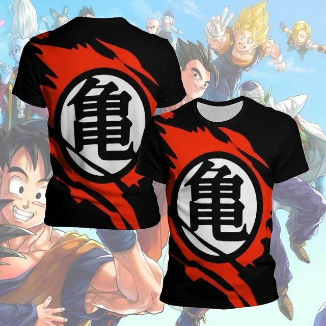 thumbnail image 2 of Nueva camiseta de cuello redondo para hombre con estampado 3D de Dragon Ball Wukong, transpirable, de secado rápido, cómoda y deportiva para padres e hijos, 2 of 5