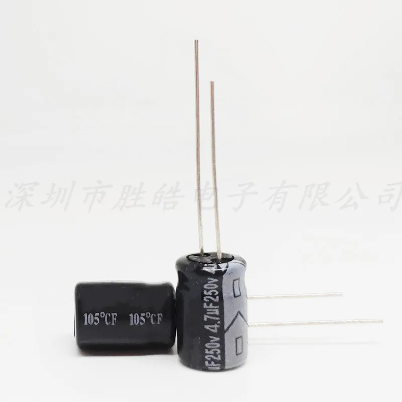 

(50PCS) 250V4.7uF Aluminum Electrolytic Capacitor Volume：8x12mm Straight Plug High Quality