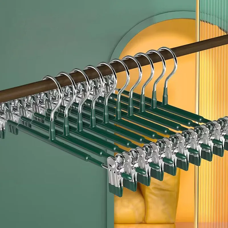 Pants Hangers with Clips Adjustable SkirtHangers for Women Non-Slip Trousers Hanger for Jeans Clothes Hangers for Pants