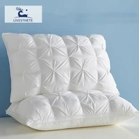 Liv-Esthete Noble White 100% Goose Down Pillow Sleep Gift Down-proof Queen King 100% Cotton White Neck Protection Bed Pillows 1
