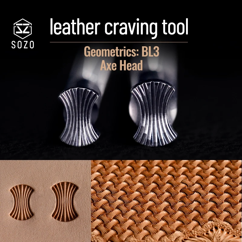 SOZO BL3 Leather Stamping Tool Geometry Axe Head Weaving