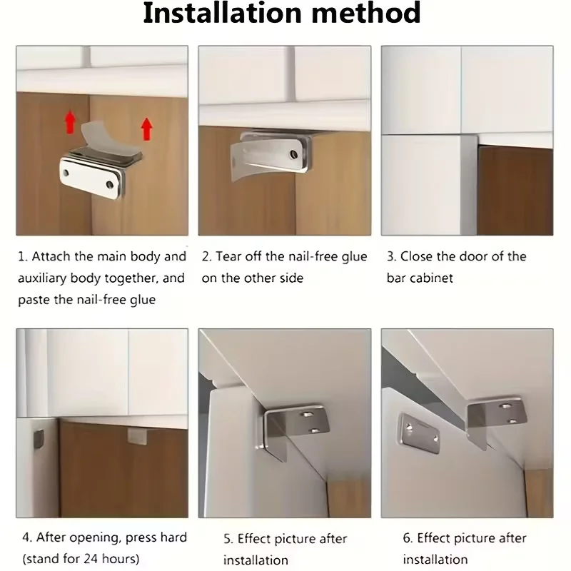 2PCS Alloy Magnetic Door Latches, Invisible Strong Hold & Drill-Free thumbnail 4