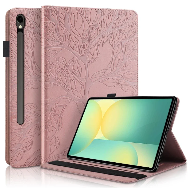 Embossed Tree Leather Wallet Flip Cover
