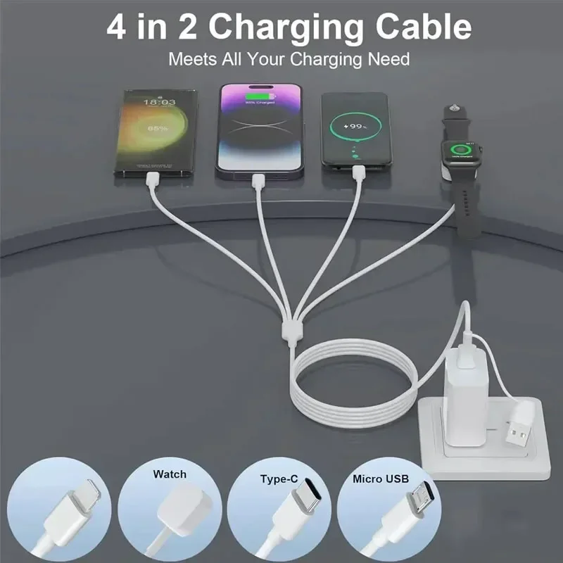 Multi Charging Cable for Watch and Phone with Fast Charging