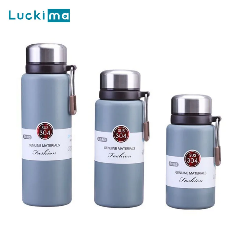 

600/800/1000ml Thermos Water Bottle 304 Stainless Steel Thermal Insulated Cup Portable Thermoses Vacuum Flask with Hook