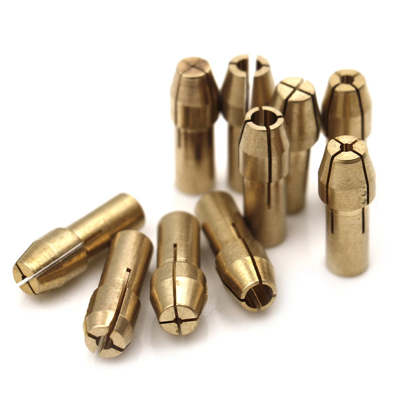 10Pcs/set Mini Drill Chucks Adapter 0.5mm-3.2mm Dremel Mini Drill Chucks Chuck Adapter Micro Collet Brass For Power Rotary Tool