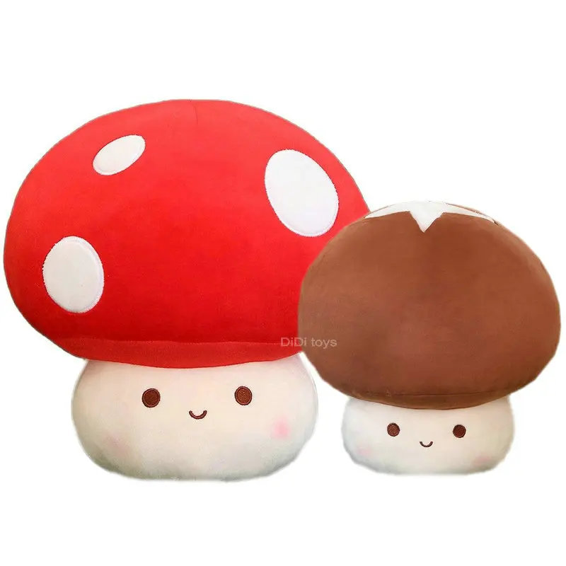 Giant Kawaii Mushroom Plush Toy Stuffed Squishy Food Plant Pillow Red White Brown Emotion Plushies Peluche Decor Cushion Gift giant tiger plush toy traditional red tigger kawaii stuffed animals plushies dolls big soft tiger pillow children new year gifts