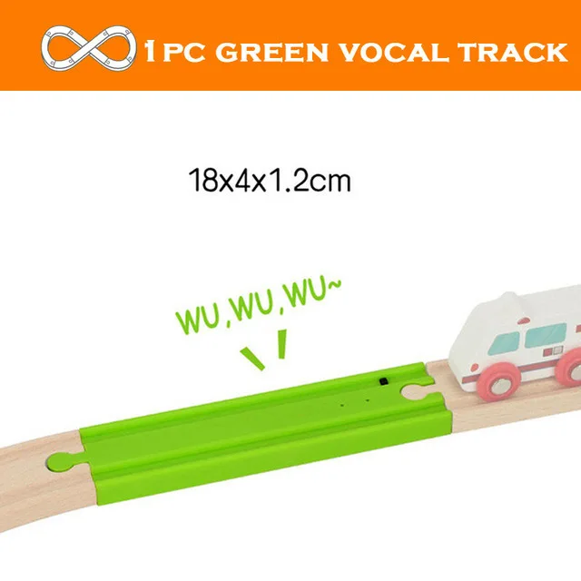 Wooden Train Track Racing Set with Accessories