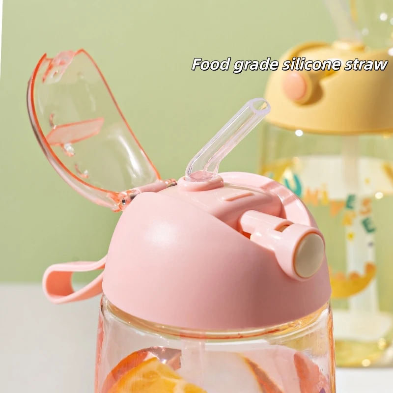 600 مللي لطيف ودائم الكرتون ديناصور كوب امتصاص BPA خالية المحمولة في الهواء الطلق زجاجة ماء الإبداعية تغذية كوب مع القش والأغطية