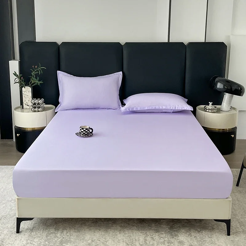 Solid Color Fitted Sheet with 2 Pillowcase Hotel Luxury Deep Pocket Sheet Soft Microfiber Breathable & Comfy Bed Sheet Set, Twin 1