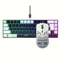 Best sale gaming keyboard and mouse combos lightweight honeycomb wired mouse RGB backlit mechanical feel gaming set for laptop