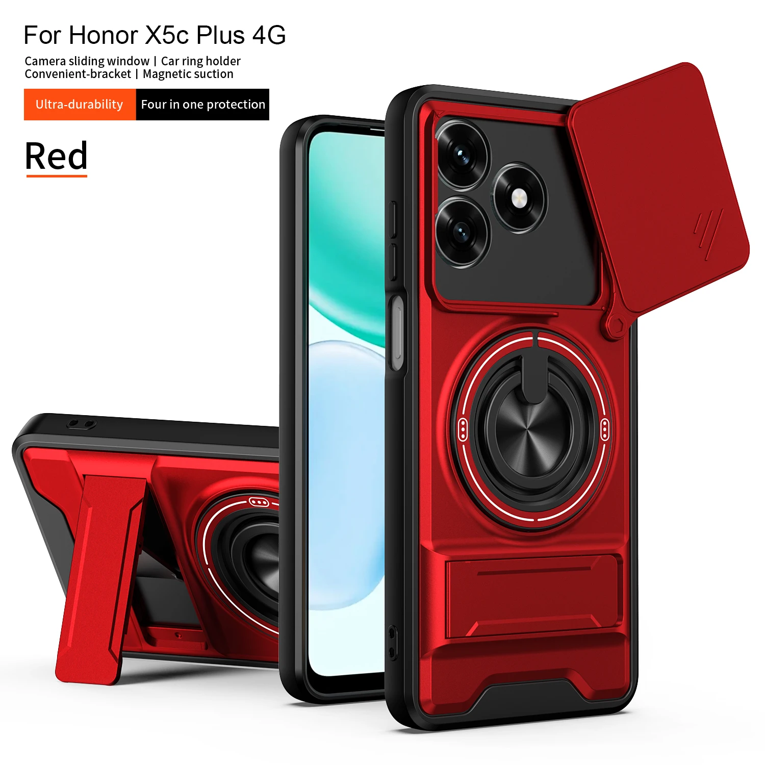 Ultimate Magnetic Fold Holder Military Armor Case with Camera Protection and Magsafe Compatibility