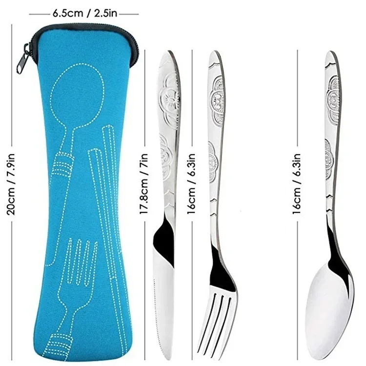 Picnic Cutlery Set Picnic Tableware Camping Cutlery Set Washable with Zipper Travel Kit Case Portable Pouch For Dinner Household Tool Travel Camping Spoon