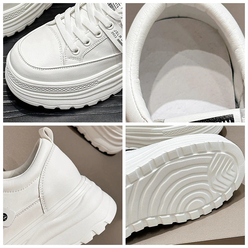 Genuine Leather Platform Sneakers | Hidden Heel Platform