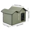 Feral Cat House Large Insulated Cat Shelter Waterproof Weatherproof Pet House with Transparent Door Washable Cat Hut for Cat Dog 6