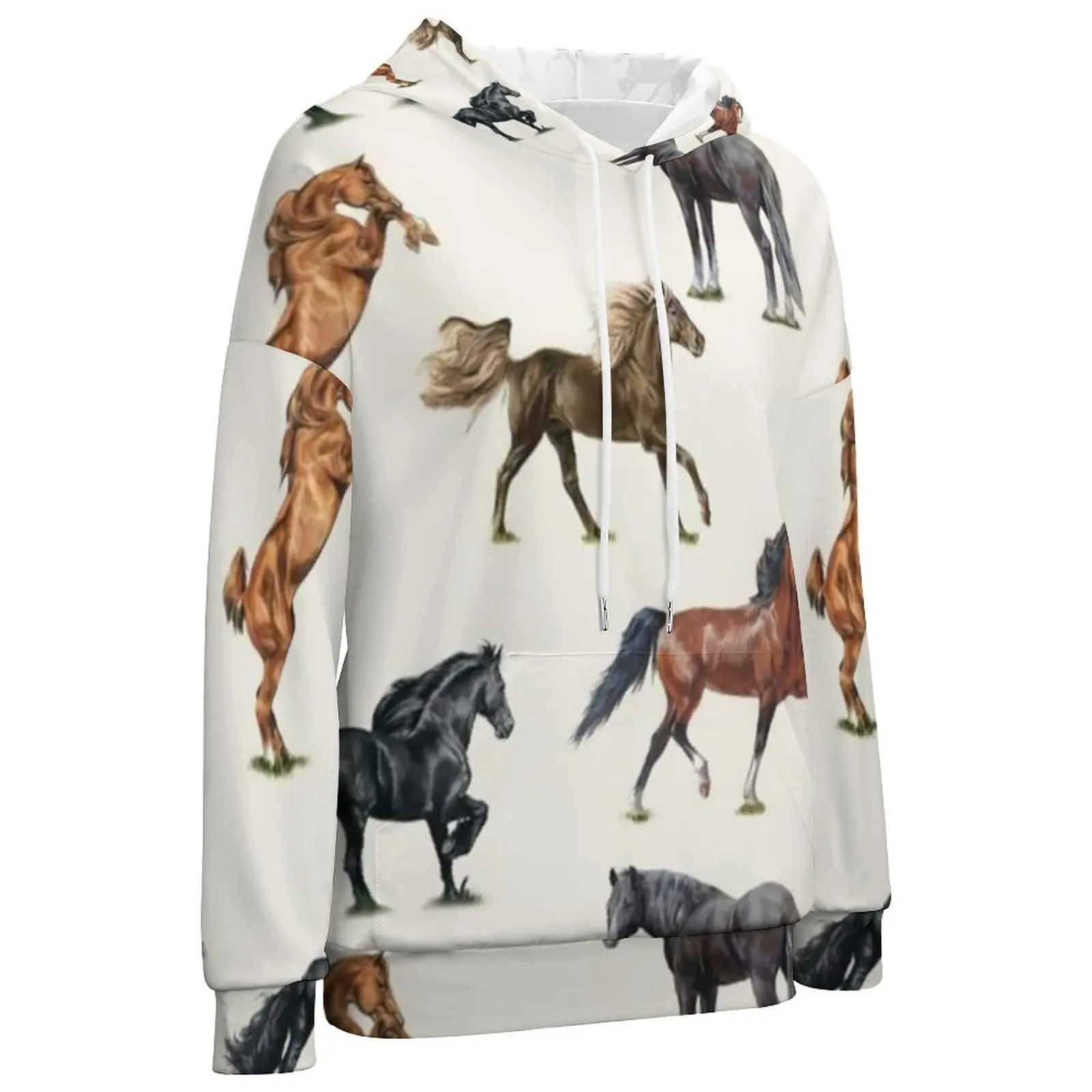 Horse Pack Hoodies Cool Horses Love Basic Oversized Hoodie Womens