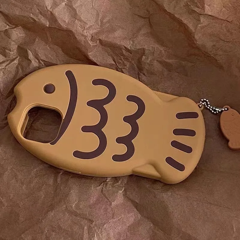 Cartoon Fish Silicone Soft Phone Case with Pendant