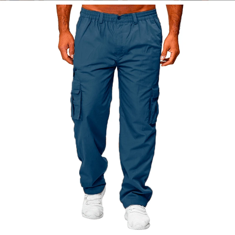 Casual Tooling Pants Men's Multi-Pocket Loose Straight Outdoor Fitness