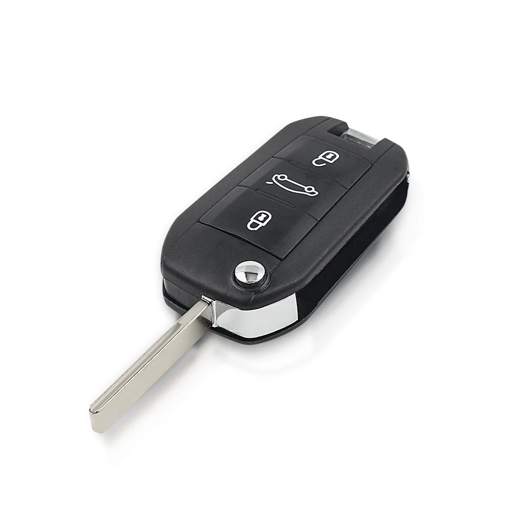 KEYYOU-Estuche para llave de coche, carcasa para interruptor de auto  remoto, modificado, ideal Peugeot 207, 307, 407, 408, 308, Citroen C4, C2,  HU83/VA2, batería CE0536