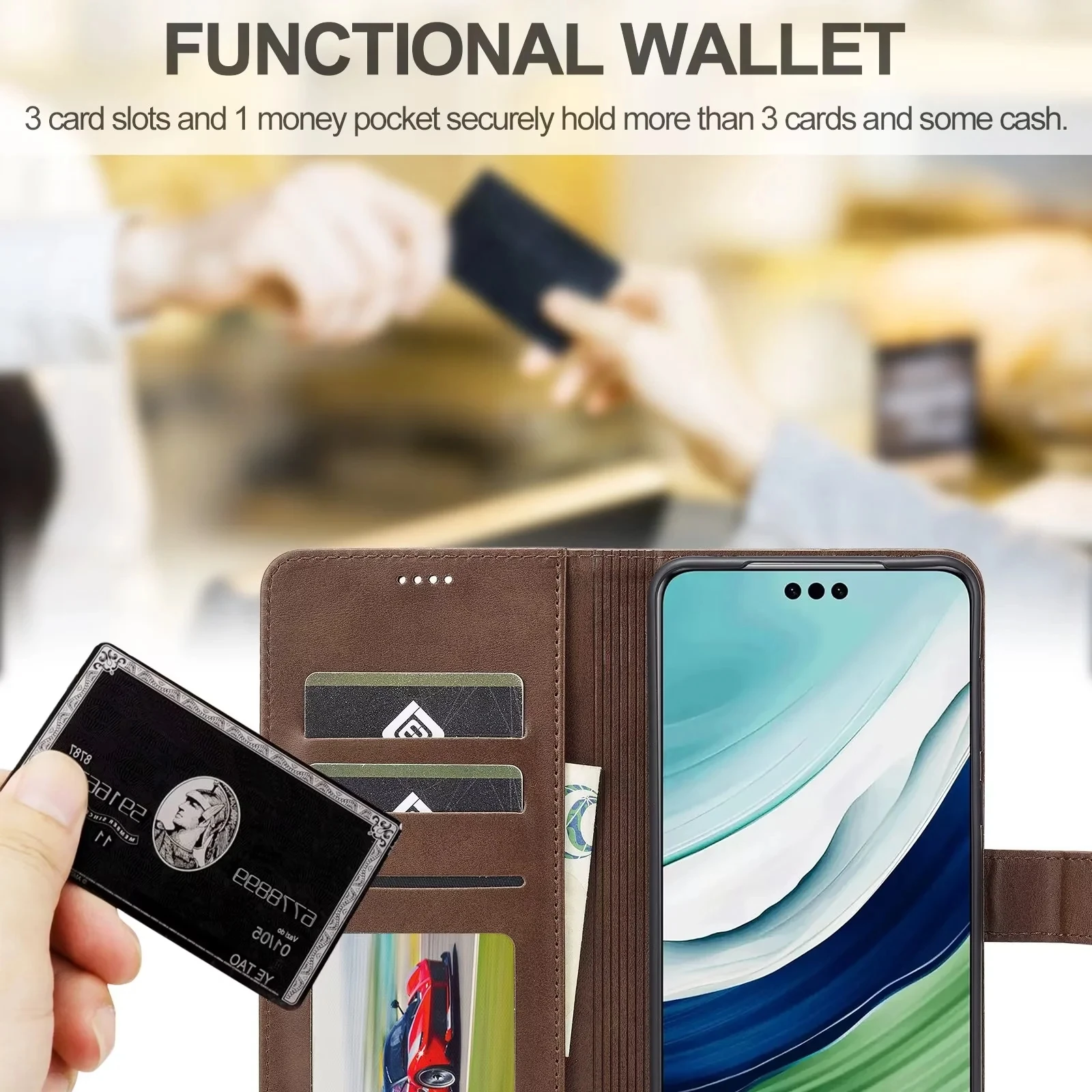 Leather Wallet Phone Cover - Stylish and Protective Case