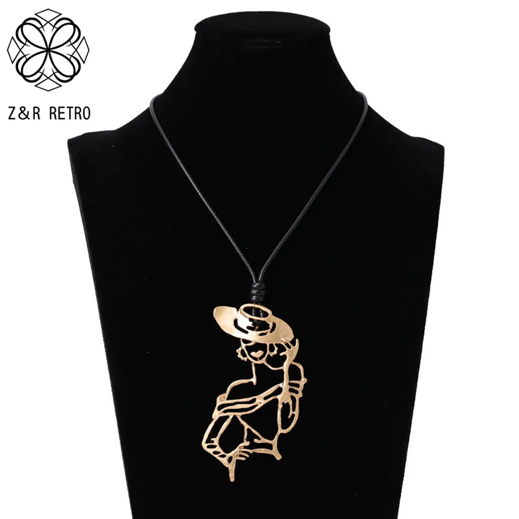 2023VintageGoldColorBeautyWomanStrangerThingsLongCollares