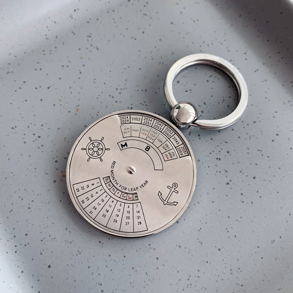 

CJS роскошный MB круговой вечный календарь автомобильный брелок из нержавеющей стали 316 Кольцо высокого качества классический брелок для ключей с коробкой