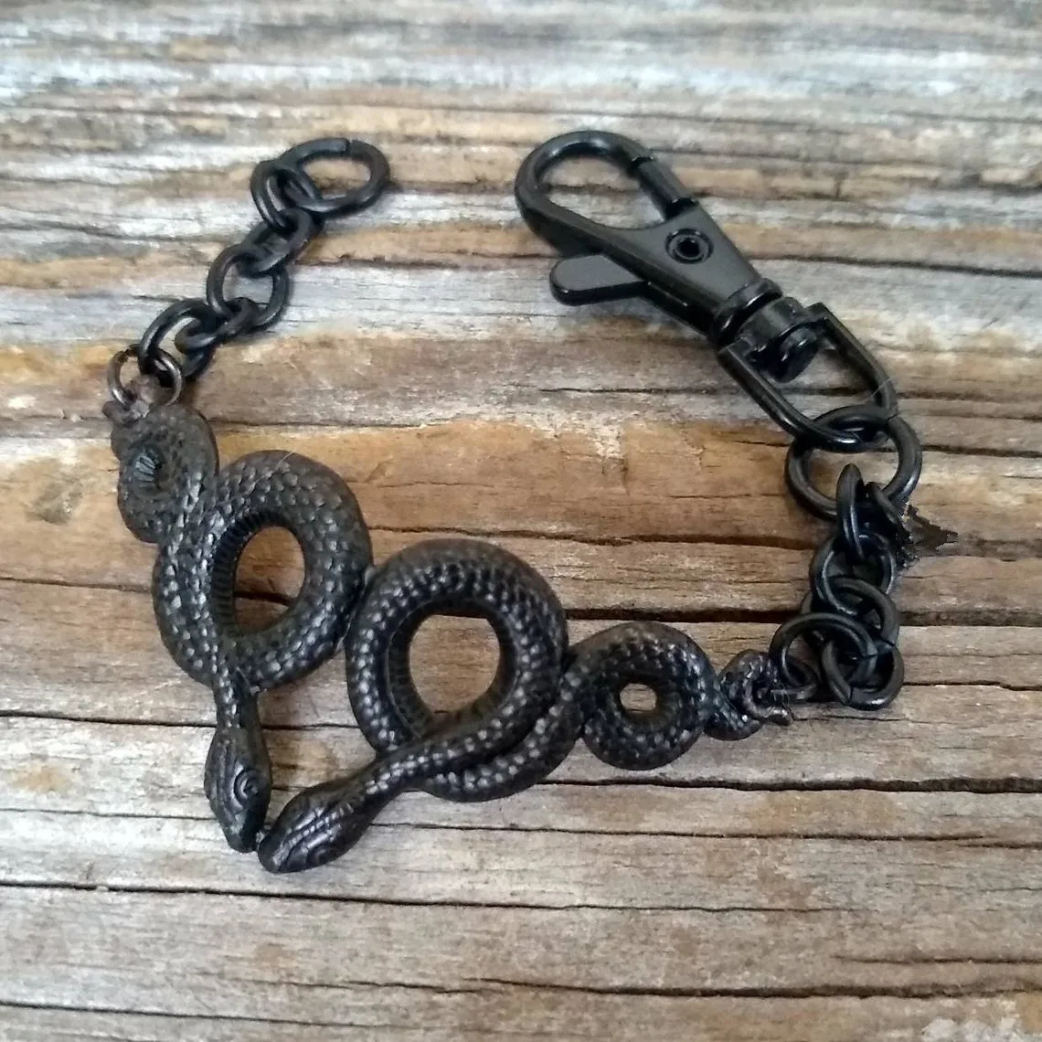 Medusa Black Snake Bracciale Catena Dark Goth Gothic Wprurighty Black Metal Jewelry Bracciale Serpente Serpente