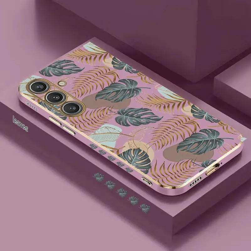 Luxurious Textured Leaf Design Phone Case