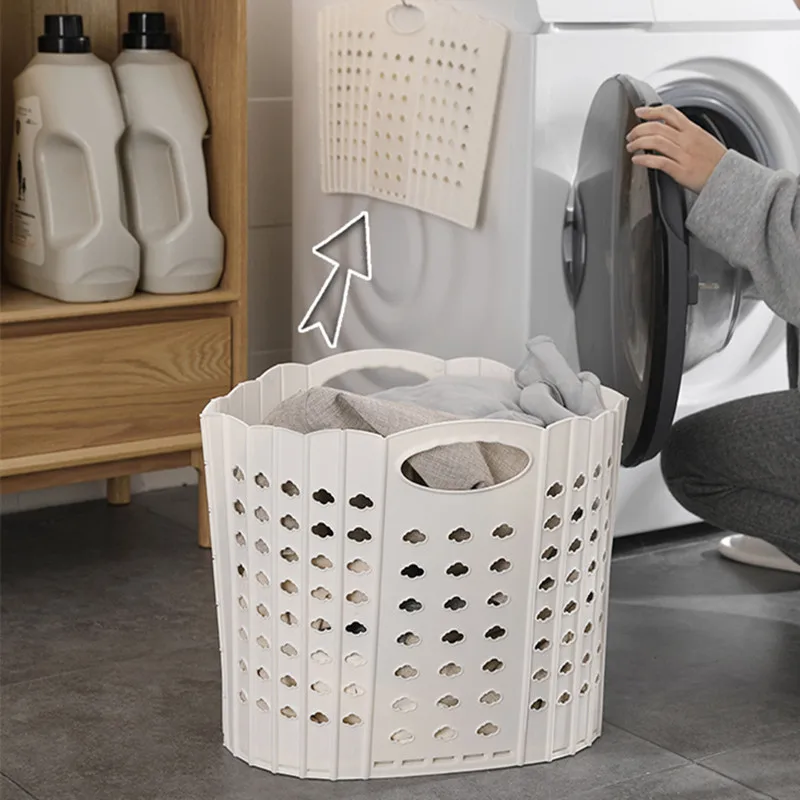 Portable Collapsible Laundry Basket Large Capacity Thicken Dirty Clothes  Towels Bedroom Waterproof Bathroom Home Storage Garden