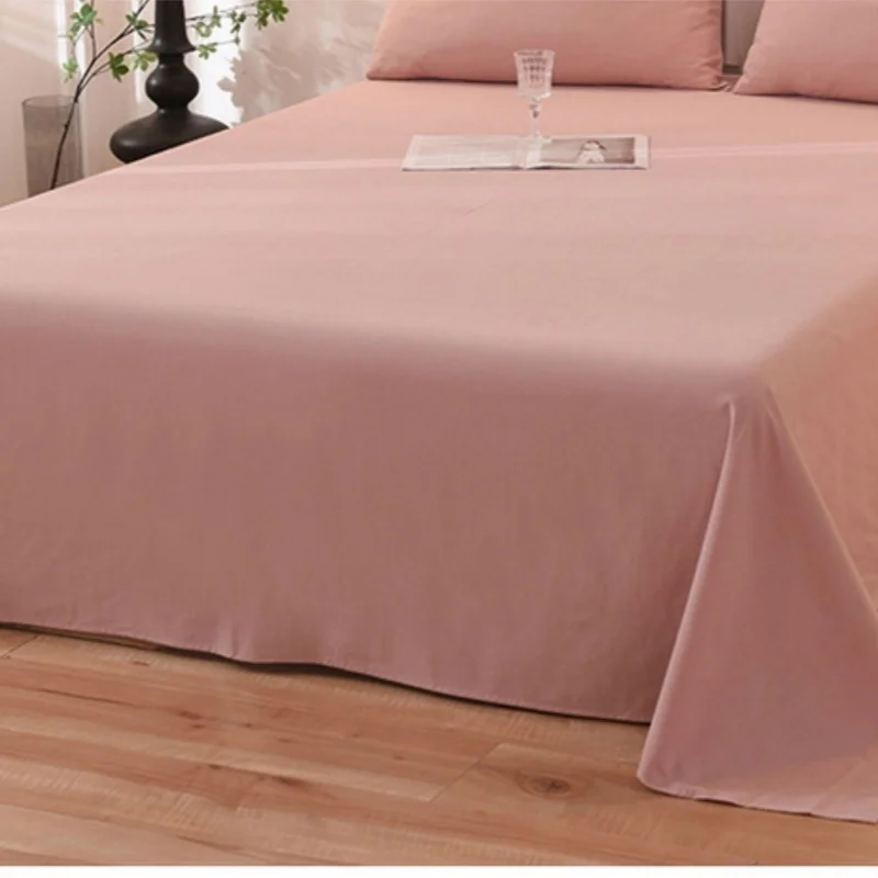 

Super soft cotton brushed single piece plain cotton bed sheets